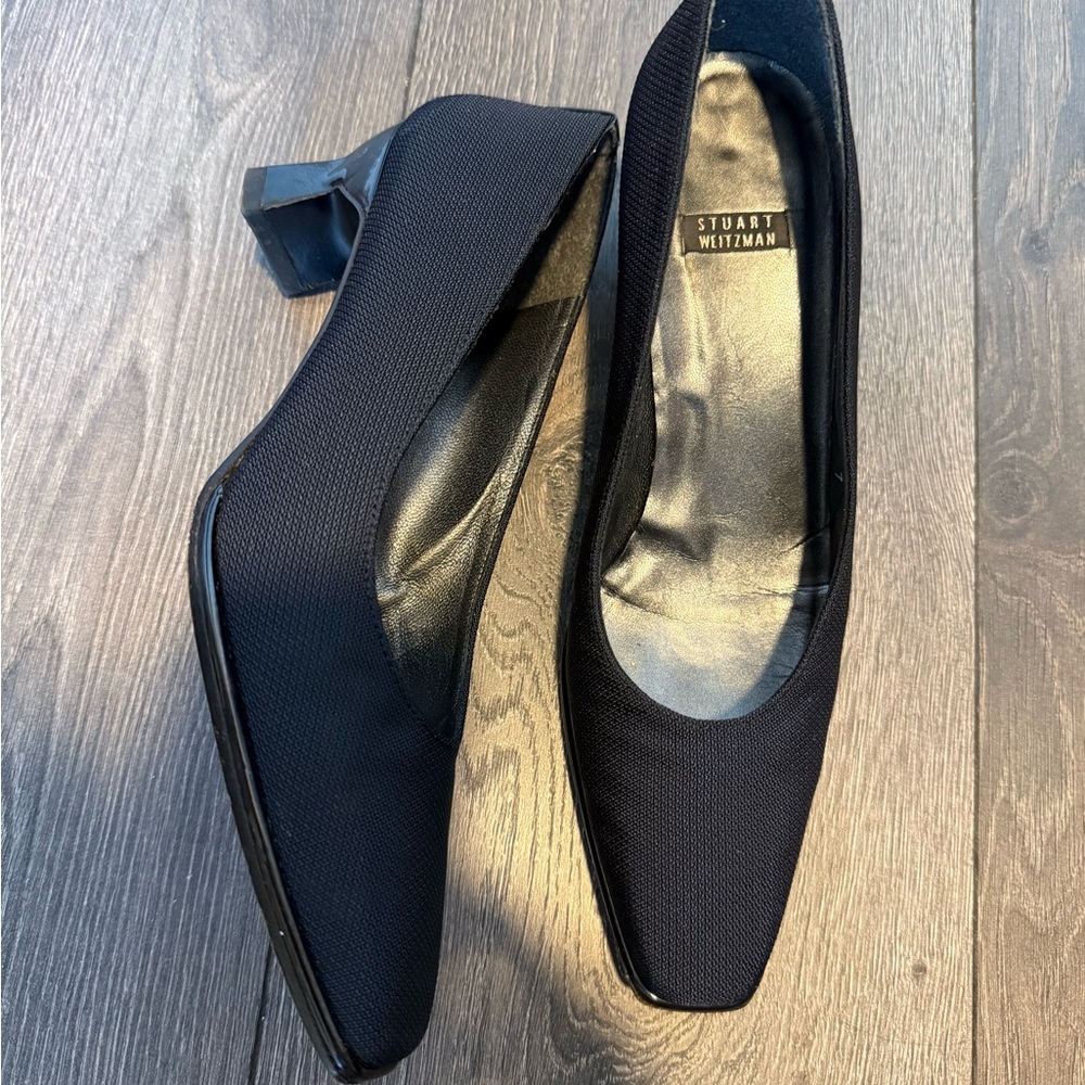 Vintage Stuart Weitzman Square-Toe Block Heel Pumps